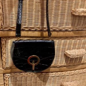 Sandro Paris crocodile leather crossbody purse
